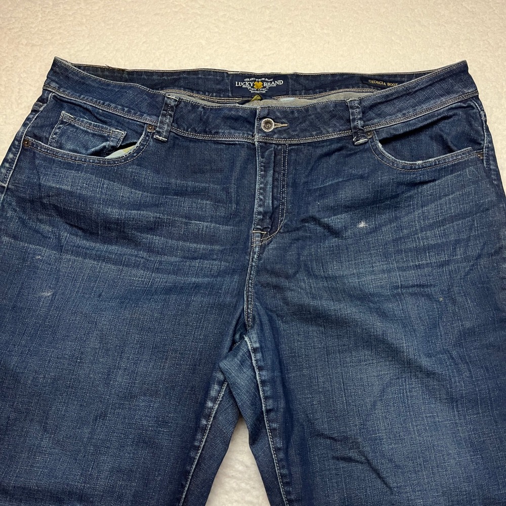 Lucky Brand Jeans Womens 22W Blue Georgia Boot Stretch Dark Wash Denim 6824